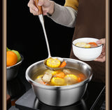 TD® uf de cuisson pot de salade de fruits 304 pot  acier inoxydable ensemble panier de vidange de ménage cuisine 24CM lavage de légu
