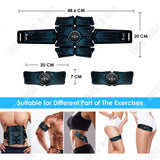 TD®Ceinture fitness abdominale électrostimulation Appareil fitness Entraînement abdominal Stimulateur musculaire abdominal, bleu