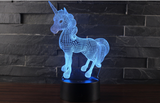 TD® Lampe 3D Veilleuse Licorne Variateur de Lumière 16 couleurs avec Télécommande USB Veilleuse LED Cadeau pour Enfants