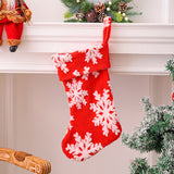 Chaussettes de Noël, chaussettes de Noël en peluche flocon de neige, sacs de bonbons, pendentifs d'arbre de Noël, chaussettes