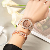 Coffret cadeau dames montre exagérée coffret cadeau magnifique bracelet strass collier 3 pièces coffret cadeau montre à quart
