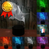 TD® Lampe optique poser décoratif tactile 7 couleurs illusion optique - modèle requin - faible consommation câble USB ou 3 piles AAA