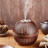 TD® Diffuseur d'arôme humidificateur Grain de bois 5V creux Mini USB muet coloré lumière LED humidificateur d'atomisation diffuseur