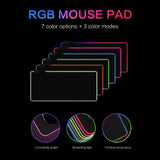 TD® Tapis de souris RGB Gaming Ordinateur Ambiance Gaming Éclairage USB Filaire Anti-Dérapant compatible clavier souris effet couleu