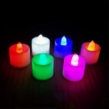 TD® Lot de 12 Bougies LED électronique lumière-bougies à piles, sans flammes-Décoration LED couleur pour maison cadeau Noël
