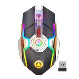 TD® Souris sans fil multifonctionnelle, souris muette lumineuse RVB rechargeable cool et colorée, souris de jeu de bureau