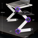 TD® Refroidissement bureau d'ordinateur portable créatif en alliage d'aluminium levage support pliant bureau de lit bureau Mobile