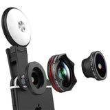 TD® Vlog prise de vue objectif de téléphone portable quatre en un grand angle macro fisheye selfie lumière de remplissage universell