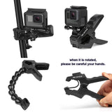 TD® trepied camera go pro accessoire fixation equipement kit clip caméras photo rotatif sport pince 7 6 5 4 3 HERO fixation Boucle