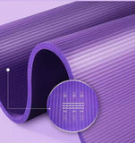 Tapis de yoga, tapis en mousse de fitness sportif, équipement de fitness antidérapant ultra épais, 185 * 85 * 10mm, violet