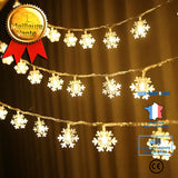 TD®  Guirlande Lumineuse LED de Noël Fleur de neige Blanc Chaud Éclairage Lumières Décoratives pour Fête Noël Nouvel an 2M 10LED