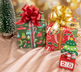 3pcs ARTS MENAGERS Cadeau d'emballage de papier cadeau de Noël Arbre présent Père Noël Rouleau de fête de Noël décoratif