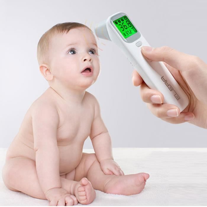 Thermomètre frontal électronique sans contact portatif infrarouge Écran LCD  pour enfant/adulte/Bébé