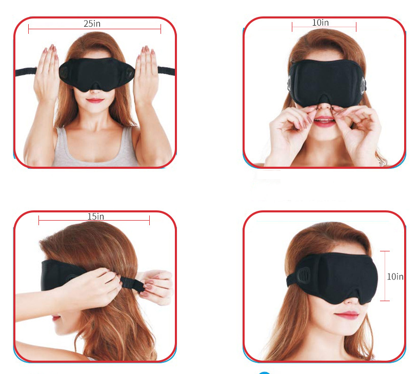 TD® Masque pour les yeux, protection des yeux, découpe stéréoscopique 3D, ombrage, masque pour les yeux respirant, promotion du somm