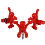 TD® Tire-Bouchon/Bouchon pour Vin Happy Man/ Ouvre-Bouteille Rouge en Forme de Bonhomme Heureux