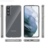 TD® Coque de téléphone transparente anti-empreintes digitales pour Samsung Galaxy S22 + matériau TPU antichoc à texture en métal nu