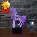 TD® 3D Optique LED Veilleuse Veilleuse 3D LED pour Licorne dynamique avec 7 couleurs de lumière pour la décoration de la maison