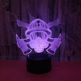TD® Lampe optique poser décoratif tactile 7 couleurs illusion optique - modèle pompier - faible consommation câble USB ou 3 piles AA