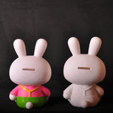 Lapin tirelire maternelle enfants à la main bricolage Graffiti peint blanc embryon poupée anniversaire cadeau vinyle Anti-chu
