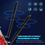 TD® Carte Réseau Wi-Fi avec Bluetooth 5.0 Adaptateur PCI Express Double Bande 2033Mbps Gaming Supporte Windows 10 64bit-Linux4.2+