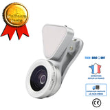 TD® Objectif fixable zoom lumière LED Macro Lens Plus Grand angle grand angle clip téléphone portable objectif zoom 15x grands angle