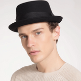 TD® Chapeau de jazz rétro britannique pour hommes chapeau haut de forme style coréen chaud chapeau de laine de mode