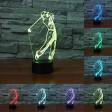 TD® Lampe optique poser décoratif tactile 7 couleurs illusion optique - modèle golf - faible consommation câble USB ou 3 piles AAA