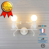 Personnalité créative nordique simple ferronnerie simple salon chambre chevet chambre d'enfants bois applique murale