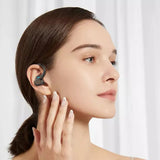 TD® Oreillette Bluetooth, grande capacité suspendue à l'oreille, oreillette antibruit intelligente tactile d'empreintes digitales