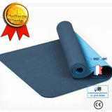 TD® Tapis De Yoga Antidérapant Bicolore Tpe De 6 Mm Tapis De Sport Tapis De Gymnastique De Fitness À La Maison Sans Goût 183X61Cm Bl