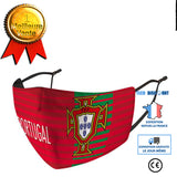 TD® Masque tissu lavable soie de glace  mince respirable imprimé équipe footbal national portugal cadeaux Noël