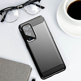 TD® Coque de téléphone portable tout compris en fibre de carbone brossée pour la protection OnePlus9 et coque souple en TPU anti-chu