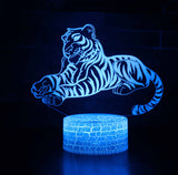 TD® 3D Optique LED Veilleuse 3D LED Night Lights Tiger avec 7 couleurs de lumière pour la décoration de la maison lampe Amazing V☀68