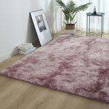 dérapant Tapis en Laine de Soie Douce Intérieur Moderne Tapis Soyeux Chambre Tapis  Rose 100X200CM