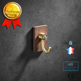 Patère patère patère créativité patère créativité simple style moderne noyer noir porte-manteau mural poinçonnage gratuit une