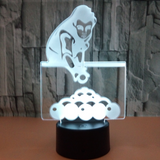TD® Décoratif USB Billard 7 Couleurs Télécommande Illusion Optique Veilleuse 3D Visualisation Tableau Lampes De Bureau 3D Glow LED