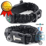 Bracelet tressé en corde de nylon, ouvre-bouteille multifonction, boussole, bracelet bâton lumineux, sports de plein air, cam