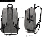 TD® Sac à dos antivol pour ordinateur portable de 15,6 pouces avec verrou, avec port de chargement USB et port casque