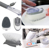 TD® Brosse de nettoyage cuisine Liquide multifonction savon automatiquement manche longue pour lave-vaisselle ustensile propreté