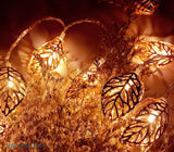 TD® guirlande lumineuse feuille led boules interieur exterieur doré métal pile anniversaire chambre enfant chinoise decoration