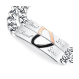 LSC® 1 paire Bracelet Couple "Real Love" Acier au titane Bijoux pour femmes, hommes Cadeau unique pour l'amour