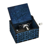 TD® Mini boîte à musique gravée en bois boîte à musique Intéressant Noël cadeaux jouets-Instrument de musique pour enfant