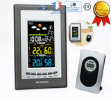 TD® Horloge météo multifonctionnelle affichage météo sans fil indicateur température humidité  éclairage météo extérieure numérique