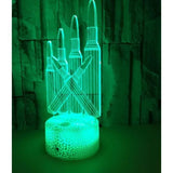 TD® Lampe optique poser décoratif tactile 7 couleurs illusion optique - modèle munition - faible consommation câble USB 3 piles AAA
