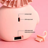 TD® Lampe de bureau ventilateur multifonctionnel créatif étudiant ordinateur de poche bureau muet petit tuyau en silicone USB charge