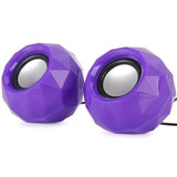 TD®  2pcs Violet USB Powered LED Brillant haut-parleur pour téléphone portable PC