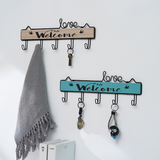 Crochet à vêtements crochet rangée crochet  dessin animé crochet mur crochet instrument rack gratuit poinçonnage bleu rangée