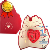 TD® Carte de voeux en trois dimensions Amour en trois dimensions 3D dans la paume de la main bénissant le cadeau de la Saint-Valenti