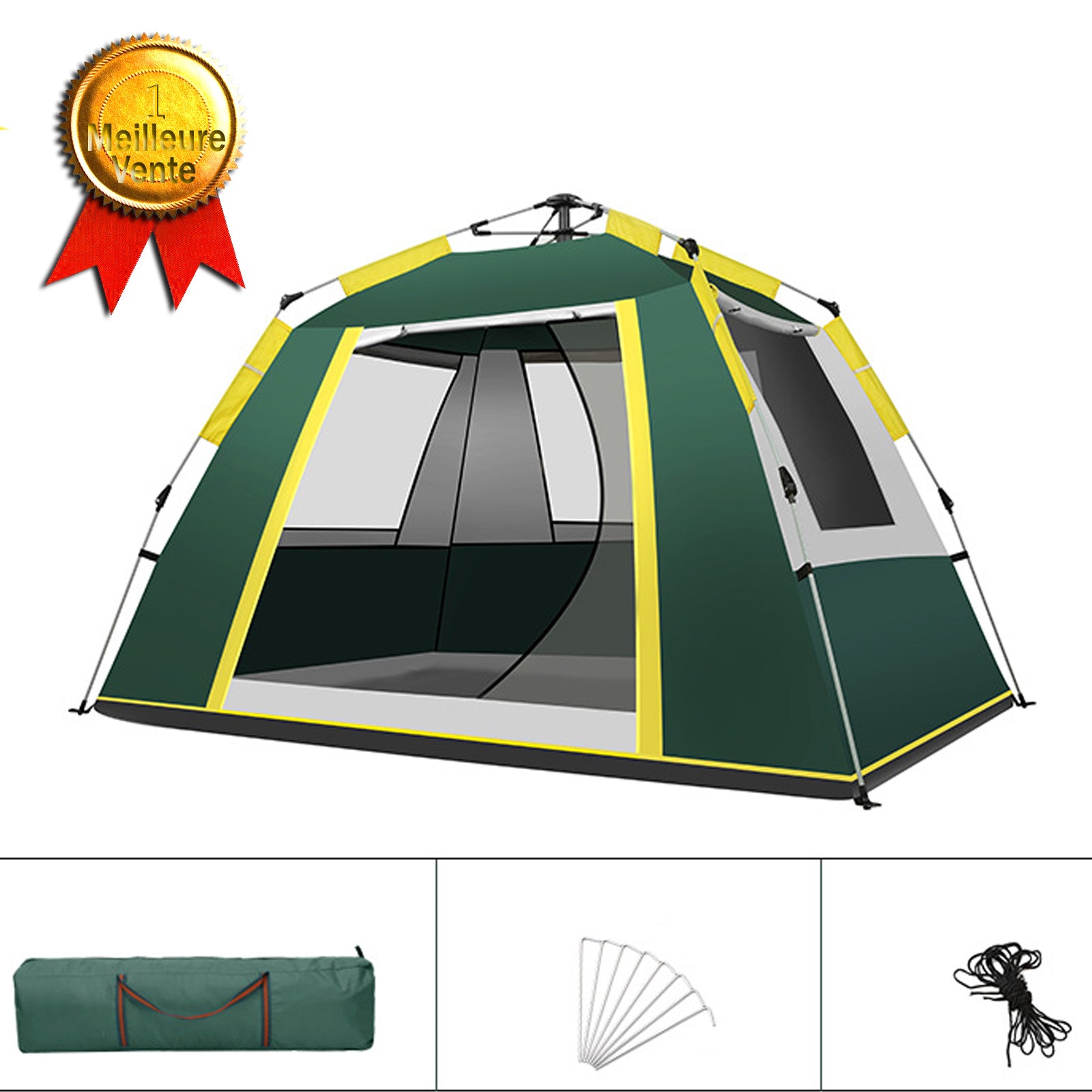 Tente extérieure automatique à ouverture rapide tente de camping étanche à la pluie multi-personnes camping tente à quatre cô