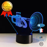 INN® Veilleuse 3D Plaque de guidage de lumière acrylique Personnalité créative Corne Éclairage lumineux Cadeau de vacances romantiqu
